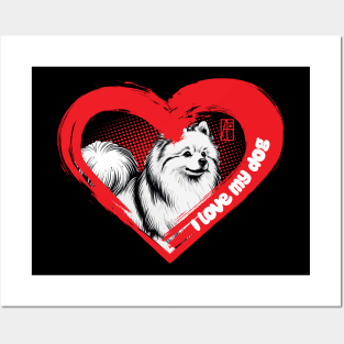 I Love My American Eskimo Dog- Smart dog - I Love my dog Posters and Art